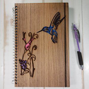 Hummingbird Scene Journal Laser Cut